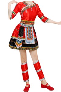 Design Miao costumes, custom-made Miao and Yi clothes, Yi female minority performance costumes, Tujia dance costumes, ethnic style SKDO019 detail view-1